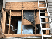 Chimney before bat cleanup and removal